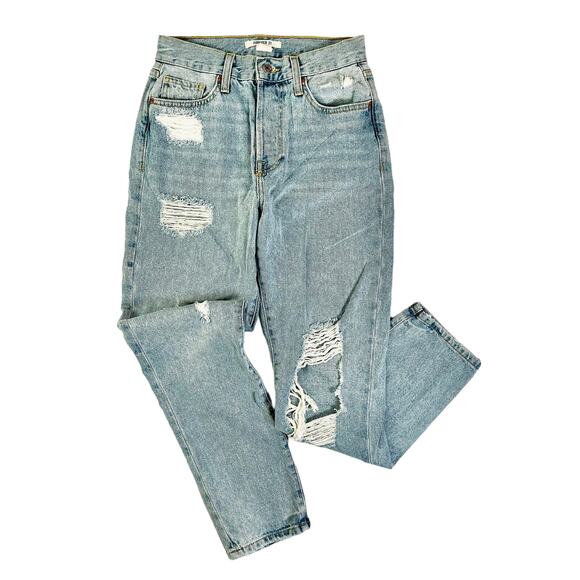 Forever 21 Distressed Mom Jeans Women's High Rise 25 Blue Light Wash Denim - Picture 1 of 5